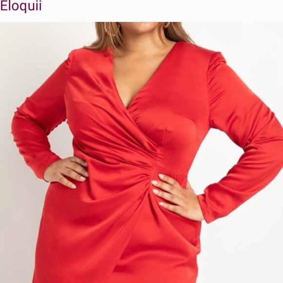 Eloquii draped satin dress- Size 18 - Picture 3 of 7